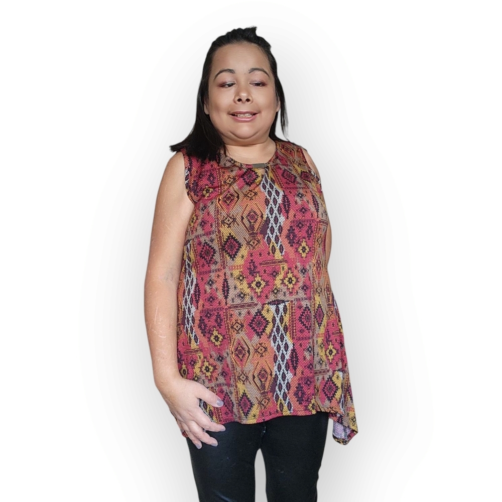 M&E Womens Medium Vibrant Retro Tank Top. - Picture 4 of 10